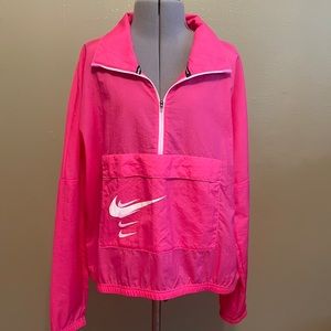 Nike: Women’s Nylon, Pullover Running Jacket Pink Medium